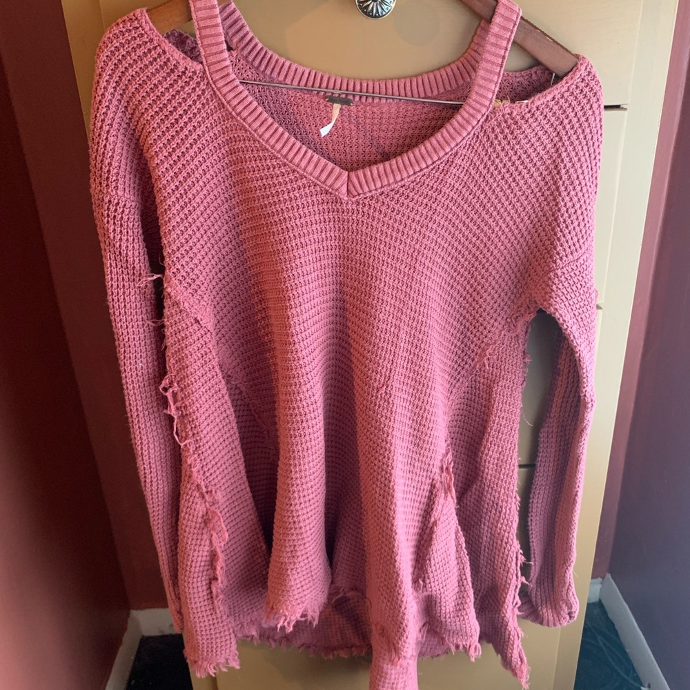 Free People flowy waffle knit sweater